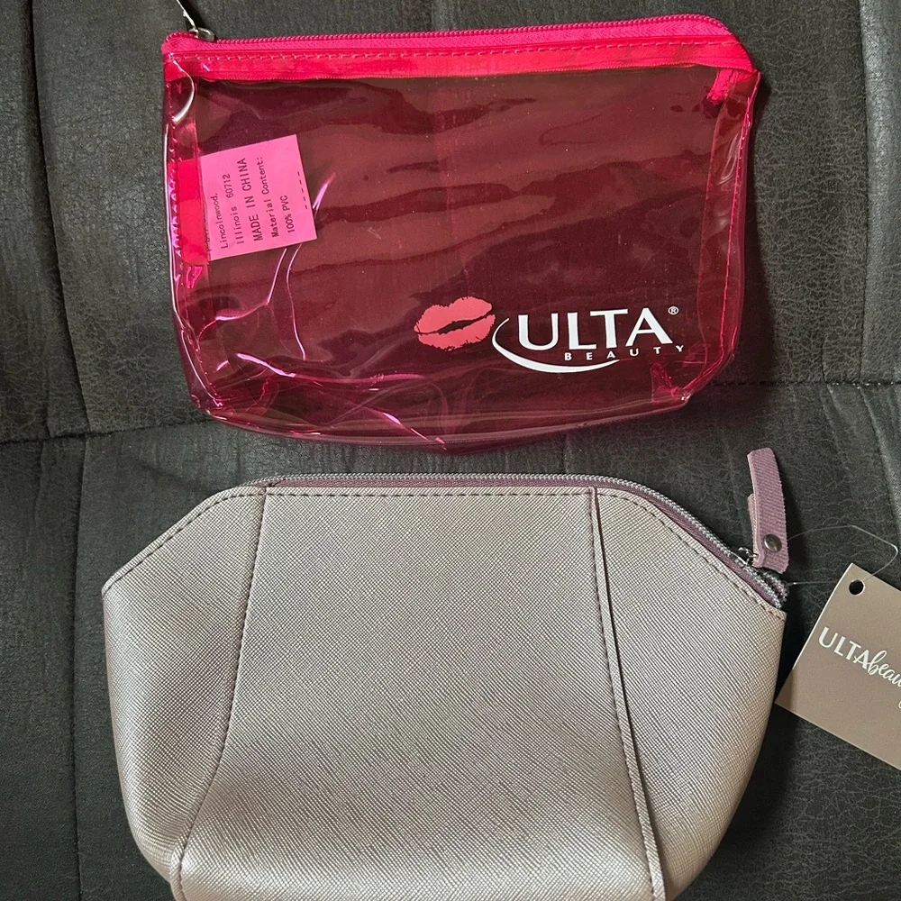 New Set of 2 Ulta Beauty Cosmetic Bag Makeup Pouch Pink Blush